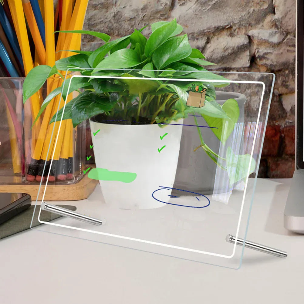 Acrylic Desktop Whiteboard - Transparent Dry Erase Memo Board