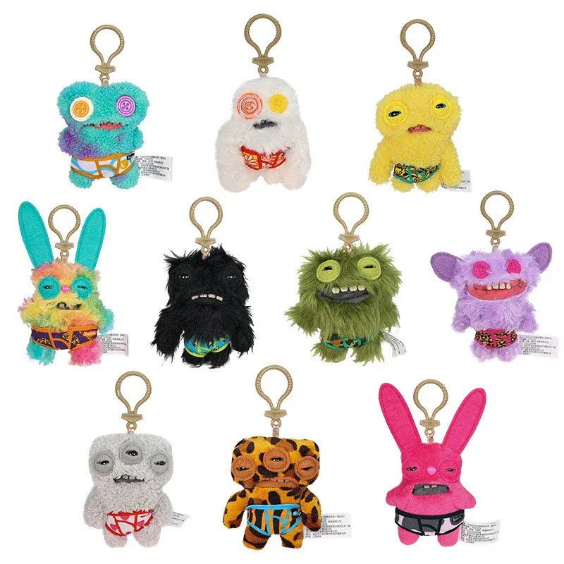 12cm Fuggler Funny Ugly Monster Plush Toys Keychain Kawaii Fuggler Monster Rabbits Cute Stuffed Peluche Dolls Pendants Gifts Kid