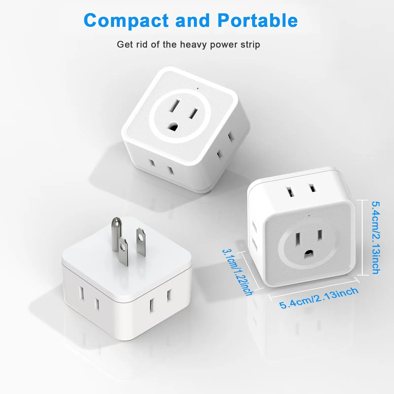 5 Way Multi Plug Outlet Extender, Wall Outlet Expander
