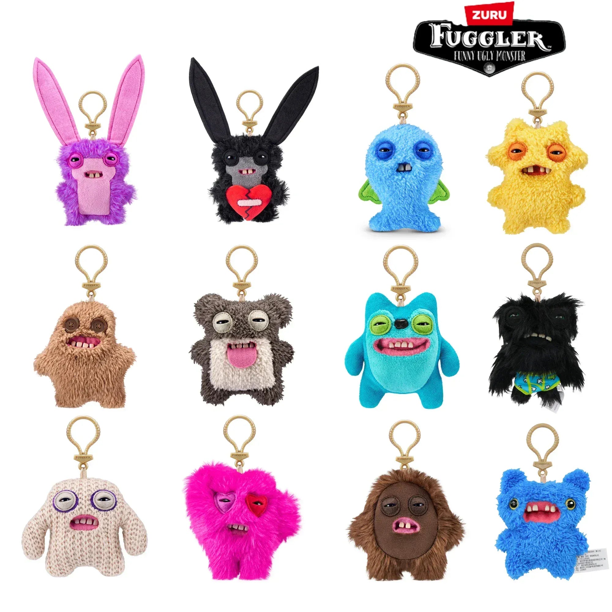 Fuggler Funny Ugly Monster Plush Toys Keychain Monster Rabbits Cute Stuffed Fugg Kawaii Peluche Dolls Pendants Gifts Kid 12CM
