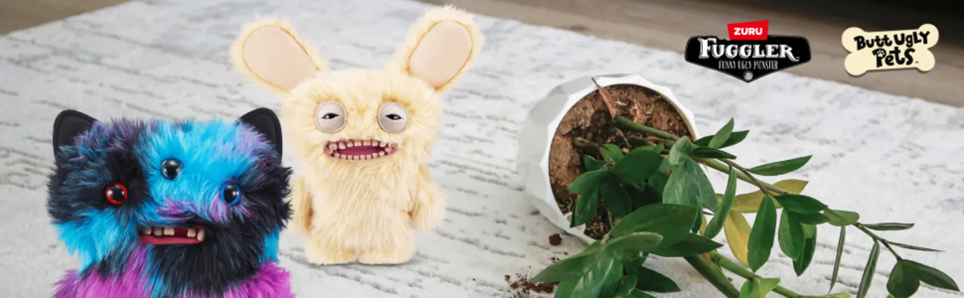 Fuggler Plush Toys Butt Ugly Monster Teeth Pets Series Mr Buttons Golden Retriever Fugg Stuffed Animal Fuggs Peluche Dolls 23CM