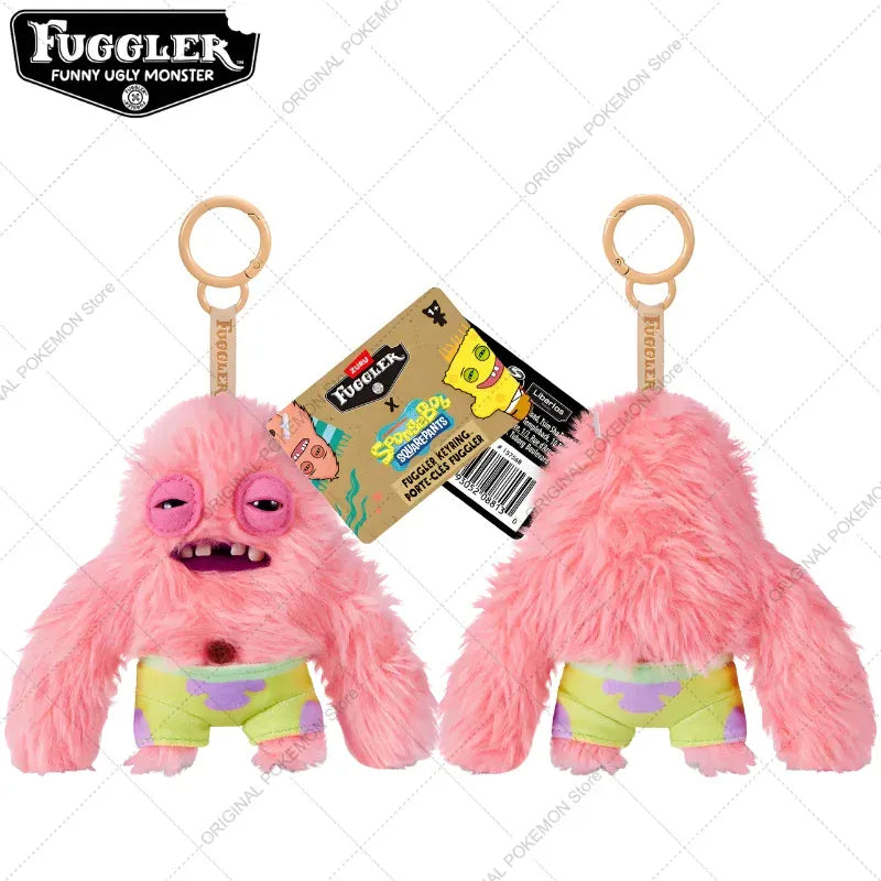 Original Fuggler Funny Ugly Teeth Monster Plush Toys Keychain Fugglers SpongeBob SquarePants Series Peluche Doll Key Rings Gifts