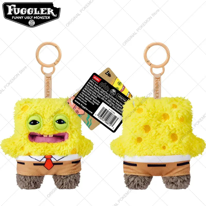 Original Fuggler Funny Ugly Teeth Monster Plush Toys Keychain Fugglers SpongeBob SquarePants Series Peluche Doll Key Rings Gifts
