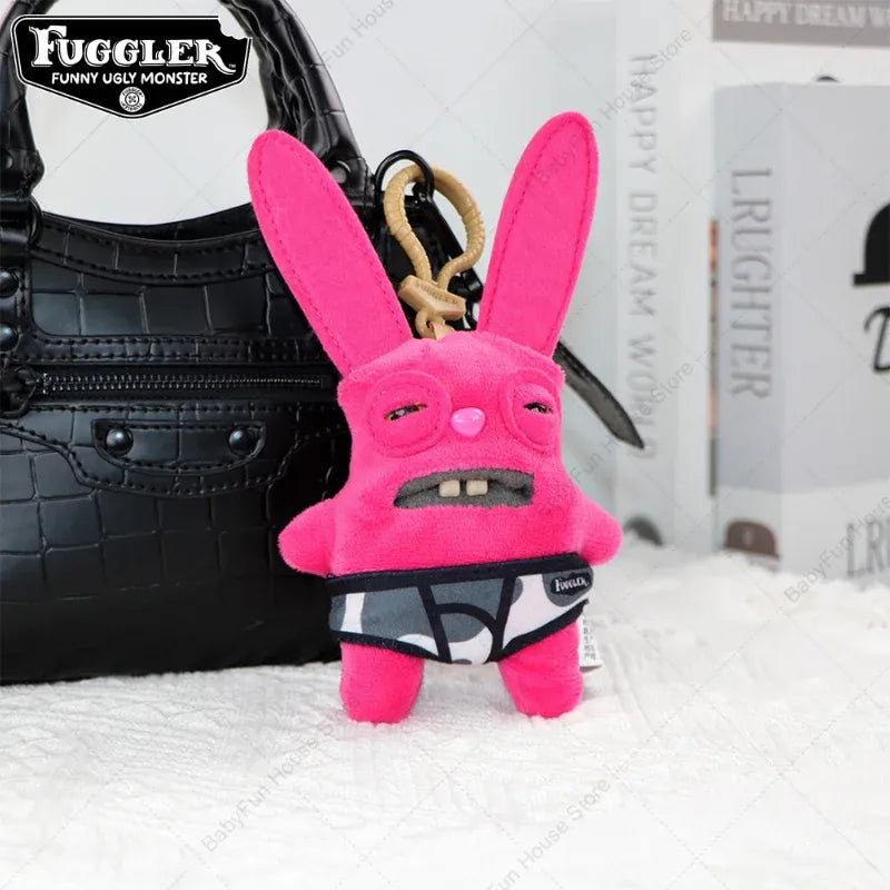 Original Fuggler Ugly Teeth Monsters Plush Toys Keychains Fugglers Wide Eyed Weirdo Annoyed Alien Rabbit Peluche Dolls Pendants