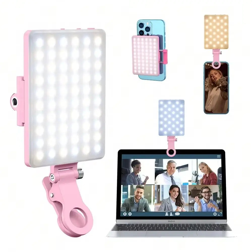 Clip-On Selfie Ring Light - 3 Modes for Phone, Laptop & Tablet