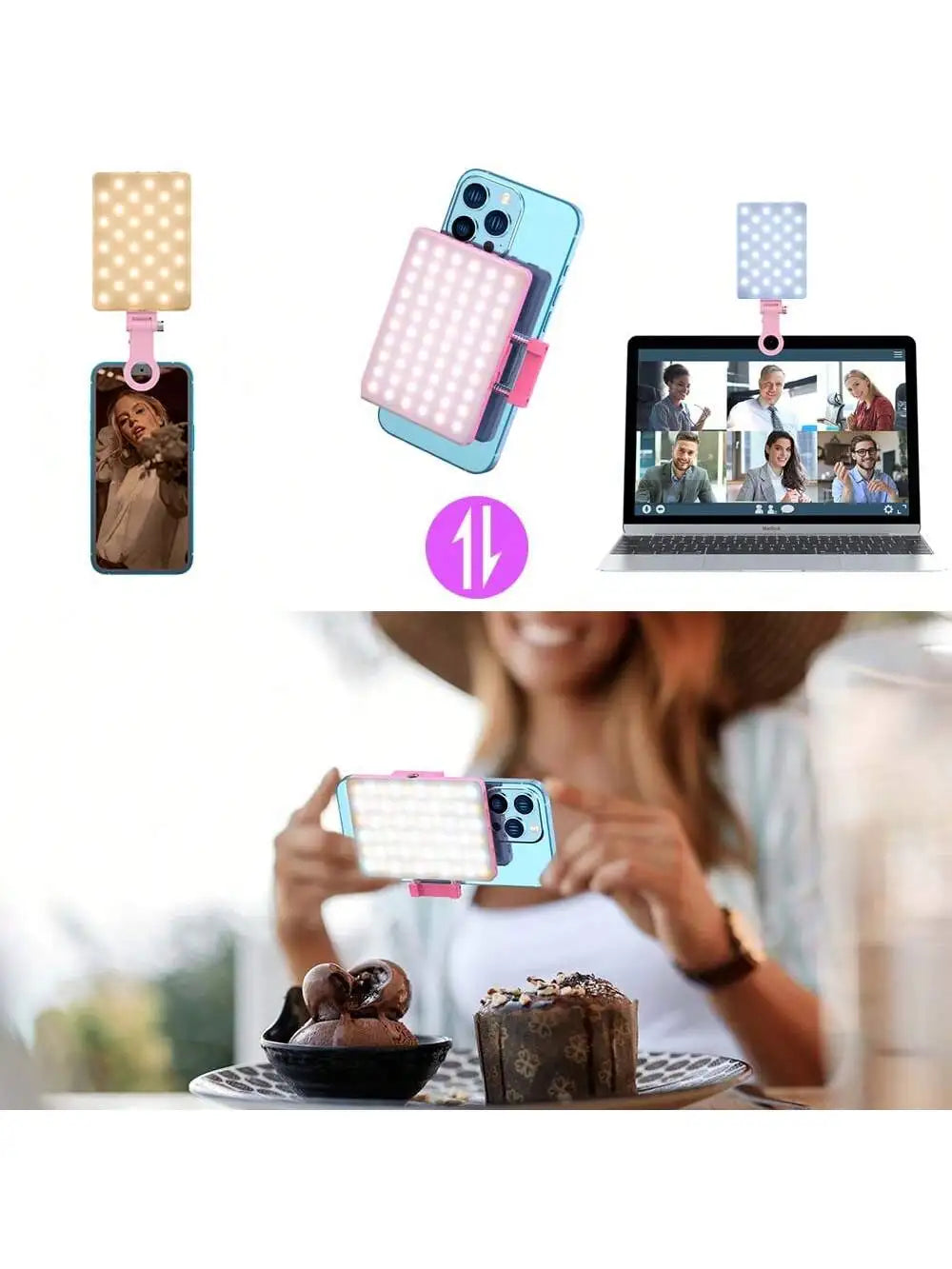 Clip-On Selfie Ring Light - 3 Modes for Phone, Laptop & Tablet