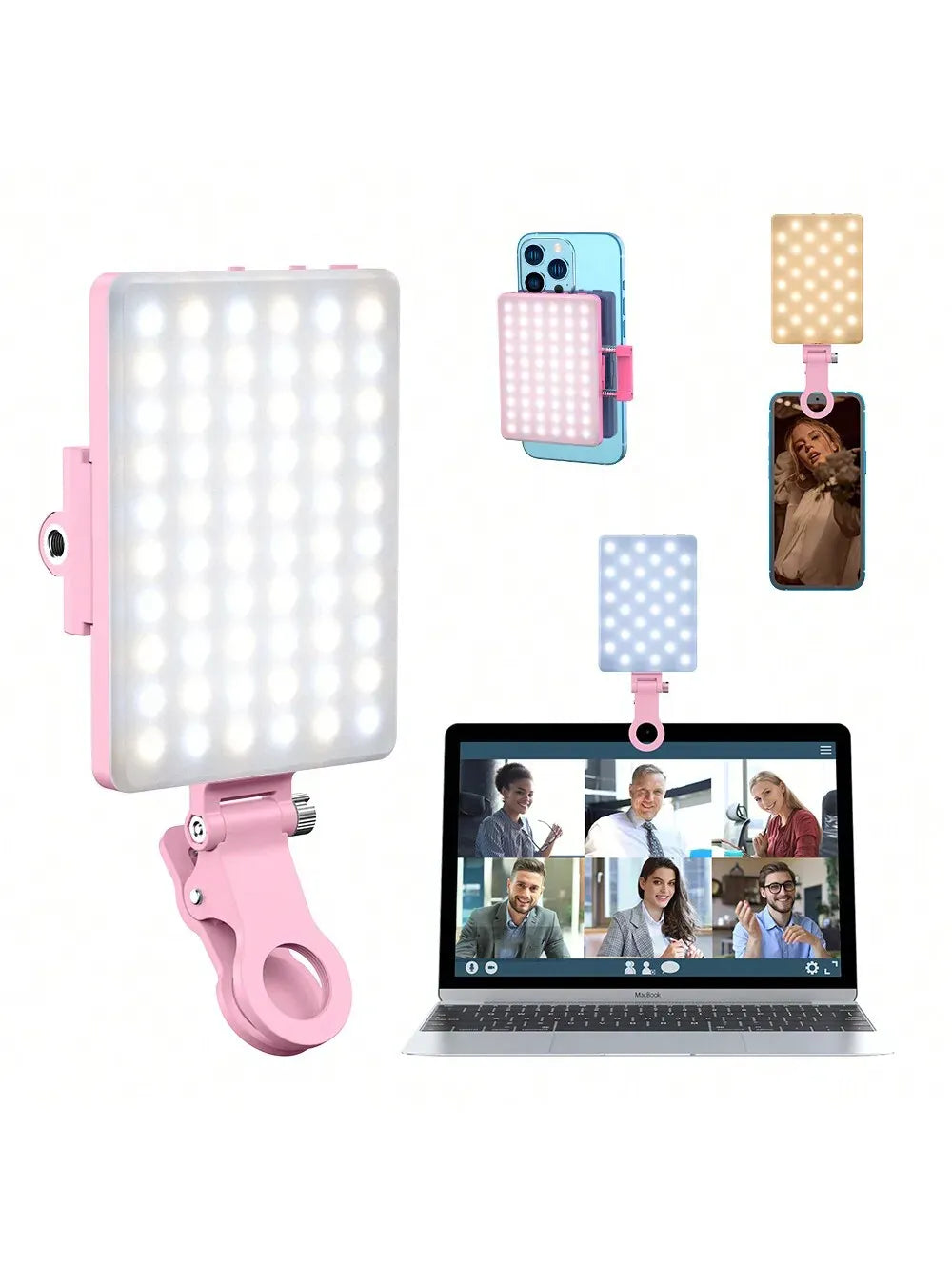 Clip-On Selfie Ring Light - 3 Modes for Phone, Laptop & Tablet