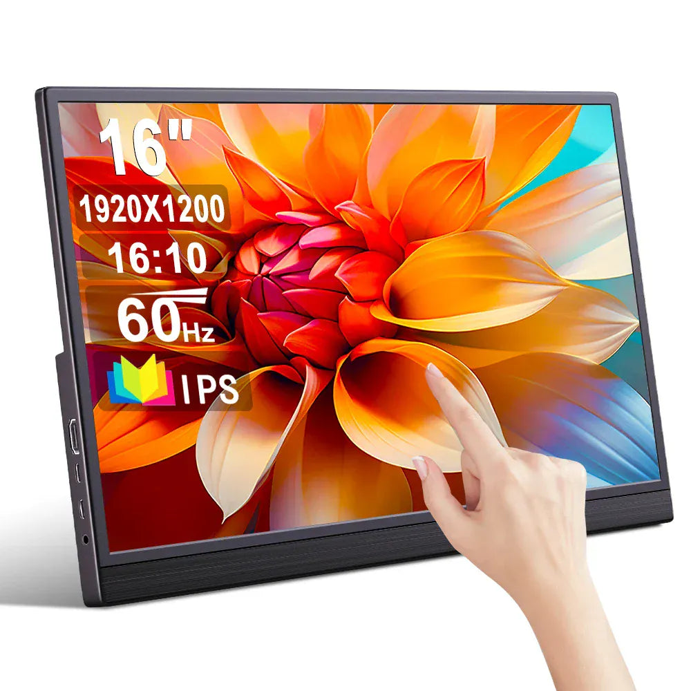 Touchscreen Portable Monitor 16/15.6/14/11.6 inch Gaming Laptop Extension Display Travel Monitor for Raspberry Pi/Laptop/PS3/PS4